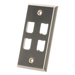 Placa de Pared Vertical, de Acero Inoxidable, Salida Para 4 Puertos Mini-Com