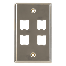 Placa de Pared Vertical, de Acero Inoxidable, Salida Para 4 Puertos Mini-Com