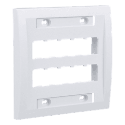 Placa de Pared Vertical Ejecutiva, Salida Para 10 Puertos Mini-Com, Con Espacios Para Etiquetas, Color Blanco
