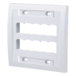 Placa de Pared Vertical Ejecutiva, Salida Para 10 Puertos Mini-Com, Con Espacios Para Etiquetas, Color Blanco