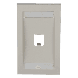 Placa de Pared Vertical Ejecutiva, Salida Para 1 Puerto Mini-Com, Con Espacios Para Etiquetas, Color Blanco Mate