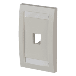 Placa de Pared Vertical Ejecutiva, Salida Para 1 Puerto Mini-Com, Con Espacios Para Etiquetas, Color Blanco Mate