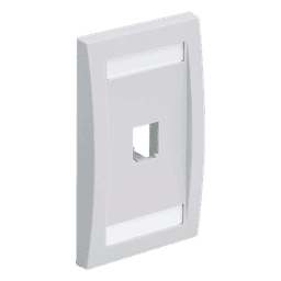 Placa de Pared Vertical Ejecutiva, Salida Para 1 Puerto Mini-Com, Con Espacios Para Etiquetas, Color Blanco