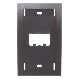 Placa de Pared Vertical Ejecutiva, Salida de 2 Puertos Mini-Com, Con Espacios Para Etiquetas, Color Negro
