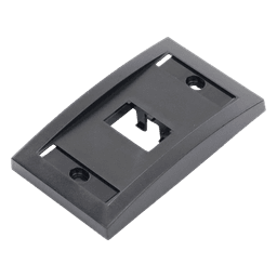 Placa de Pared Vertical Ejecutiva, Salida de 2 Puertos Mini-Com, Con Espacios Para Etiquetas, Color Negro