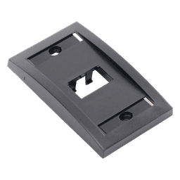 Placa de Pared Vertical Ejecutiva, Salida de 2 Puertos Mini-Com, Con Espacios Para Etiquetas, Color Negro
