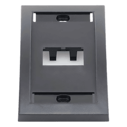 Placa de Pared Vertical Ejecutiva, Salida de 2 Puertos Mini-Com, Con Espacios Para Etiquetas, Color Negro