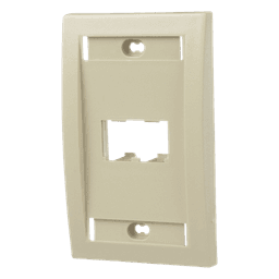 Placa de Pared Vertical Ejecutiva, Salida Para 2 Puertos Mini-Com, Con Espacios Para Etiquetas, Color Marfil