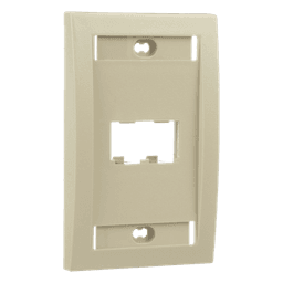 Placa de Pared Vertical Ejecutiva, Salida Para 2 Puertos Mini-Com, Con Espacios Para Etiquetas, Color Marfil