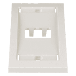 Placa de Pared Vertical Ejecutiva, Salida Para 2 Puertos Mini-Com, Con Espacios Para Etiquetas, Color Blanco Mate