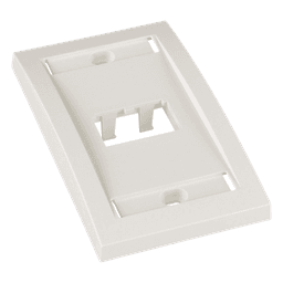 Placa de Pared Vertical Ejecutiva, Salida Para 2 Puertos Mini-Com, Con Espacios Para Etiquetas, Color Blanco Mate