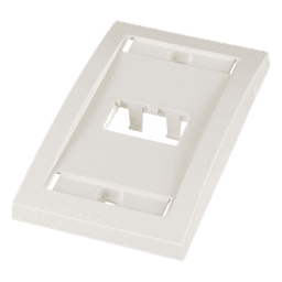 Placa de Pared Vertical Ejecutiva, Salida Para 2 Puertos Mini-Com, Con Espacios Para Etiquetas, Color Blanco Mate