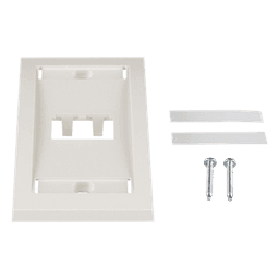 Placa de Pared Vertical Ejecutiva, Salida Para 2 Puertos Mini-Com, Con Espacios Para Etiquetas, Color Blanco Mate