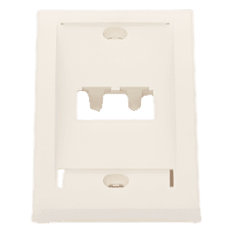 Placa de Pared Vertical Ejecutiva, Salida Para 2 Puertos Mini-Com, Con Espacios Para Etiquetas, Color Blanco Mate