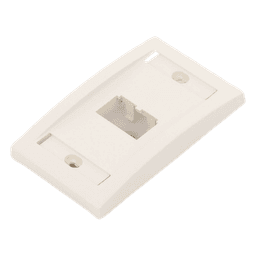 Placa de Pared Vertical Ejecutiva, Salida Para 2 Puertos Mini-Com, Con Espacios Para Etiquetas, Color Blanco Mate