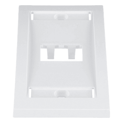 Placa de Pared Vertical Ejecutiva, Salida Para 2 Puertos Mini-Com, Con Espacios Para Etiquetas, Color Blanco
