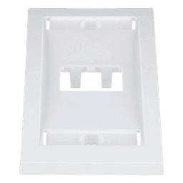 Placa de Pared Vertical Ejecutiva, Salida Para 2 Puertos Mini-Com, Con Espacios Para Etiquetas, Color Blanco