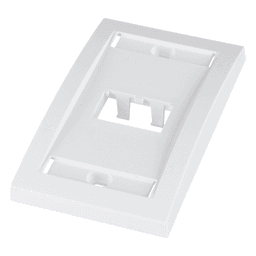 Placa de Pared Vertical Ejecutiva, Salida Para 2 Puertos Mini-Com, Con Espacios Para Etiquetas, Color Blanco