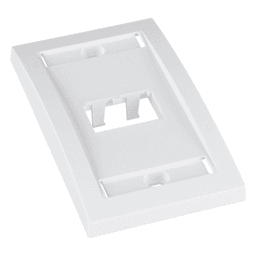 Placa de Pared Vertical Ejecutiva, Salida Para 2 Puertos Mini-Com, Con Espacios Para Etiquetas, Color Blanco