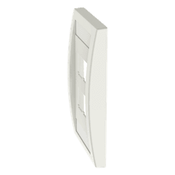 Placa de Pared Vertical Ejecutiva, Salida Para 4 Puertos Mini-Com, Con Espacios Para Etiquetas, Color Blanco Mate