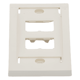 Placa de Pared Vertical Ejecutiva, Salida Para 4 Puertos Mini-Com, Con Espacios Para Etiquetas, Color Blanco Mate