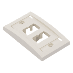 Placa de Pared Vertical Ejecutiva, Salida Para 4 Puertos Mini-Com, Con Espacios Para Etiquetas, Color Blanco Mate