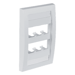 Placa de Pared Vertical Ejecutiva, Salida Para 6 Puertos Mini-Com, Con Espacios Para Etiquetas, Color Blanco