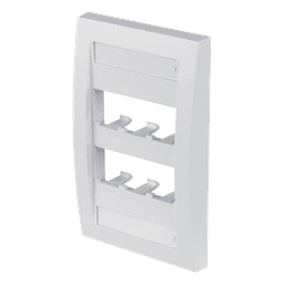 Placa de Pared Vertical Ejecutiva, Salida Para 6 Puertos Mini-Com, Con Espacios Para Etiquetas, Color Blanco