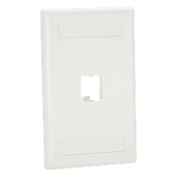 Placa de Pared Vertical / 1 Puerto Mini-Com / Etiquetas Personalizables / Blanco Mate / 2.75 x 4.5 pulgadas