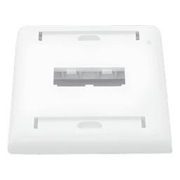 Placa de Pared Vertical Clásica, Salida Para 2 Puertos Mini-Com, Con Espacios Para Etiquetas, Color Blanco