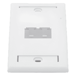 Placa de Pared Vertical Clásica, Salida Para 2 Puertos Mini-Com, Con Espacios Para Etiquetas, Color Blanco