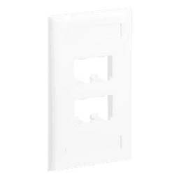 Placa de Pared Vertical Clásica, Salida Para 4 Puertos Mini-Com, Con Espacios Para Etiquetas, Color Blanco