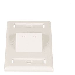 Placa de Pared Vertical Clásica, Salida Para 2 Puertos Mini-Com Inclinados, Con Espacios Para Etiquetas, Color Blanco Mate