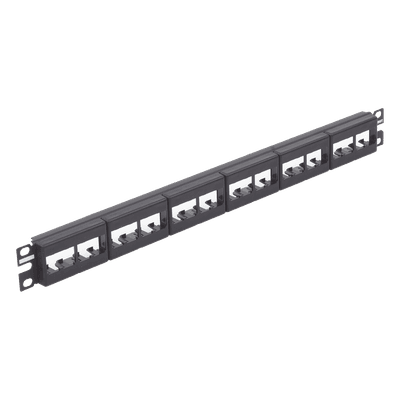 Panel de Parcheo Modular Mini-Com (Sin Conectores), Plano, Sin Blindaje, de 24 Puertos, 1UR