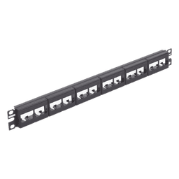 Panel de Parcheo Modular Mini-Com (Sin Conectores), Plano, Sin Blindaje, de 24 Puertos, 1UR