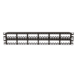 Panel de Parcheo Modular Mini-Com (Sin Conectores), Plano de Instalación al Ras, Sin Blindaje, de 48 Puertos, 2UR