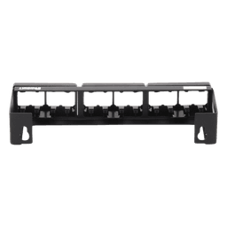 Panel de Parcheo Modular (Sin Conectores), de 12 Puertos Mini-Com, Instalación en Pared con Montaje Incluido, Color Negro
