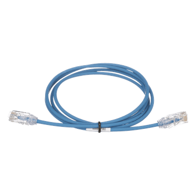 Cable de Parcheo TX6, UTP Cat6, Diámetro Reducido (28AWG), Color Azul, 3.05 Metros (10 Pies)