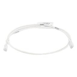 Cable de Parcheo TX6, UTP Cat6, Diámetro Reducido (28AWG), Color Blanco Mate, 1.52 Metros (5 Pies)