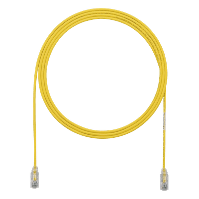 Cable de Parcheo TX6, UTP Cat6, Diámetro Reducido (28AWG), Color Amarillo, 2.13 Metros (7 Pies)