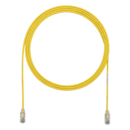 Cable de Parcheo TX6, UTP Cat6, Diámetro Reducido (28AWG), Color Amarillo, 2.13 Metros (7 Pies)