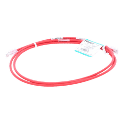 Cable de Parcheo UTP Cat6A, CM/LSZH, Diámetro Reducido (28AWG), Color Rojo, 2.13 Metros (7 Pies)