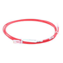 Cable de Parcheo UTP Cat6A, CM/LSZH, Diámetro Reducido (28AWG), Color Rojo, 2.13 Metros (7 Pies)