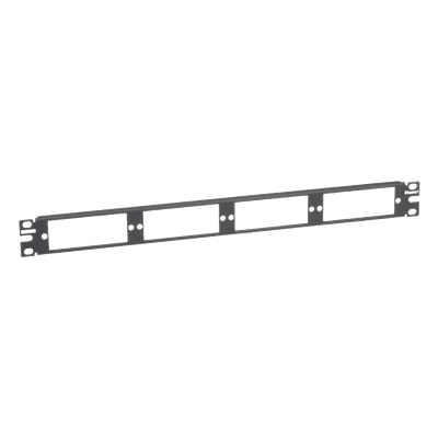 Patch Panel de Fibra Óptica, Para 4 Placas Acopladoras FAP o FMP, Color Negro, 1UR