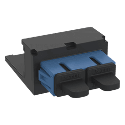 Módulo Acoplador SC Duplex, para Fibra Óptica Monomodo OS1/OS2, Tipo Mini-Com, Color Azul