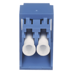 Módulo Acoplador LC Duplex, para Fibra Óptica Monomodo OS1/OS2, Tipo Mini-Com, Color Azul