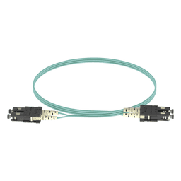 Jumper de Fibra Optica Multimodo 50/125 OM3, SC-SC Duplex, OFNR (Riser), Color Aqua, 3 Metros (9.84 Pies)