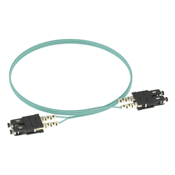 Jumper de Fibra Optica Multimodo 50/125 OM3, SC-SC Duplex, OFNR (Riser), Color Aqua, 3 Metros (9.84 Pies)