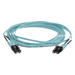 Jumper de Fibra Optica Multimodo 50/125 OM4, LC-LC Duplex, OFNR (Riser), Color Aqua, 3 Metros (9.84 Pies)