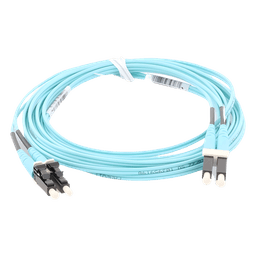 Jumper de Fibra Optica Multimodo 50/125 OM4, LC-LC Duplex, OFNR (Riser), Color Aqua, 3 Metros (9.84 Pies)